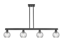 Innovations Lighting 716-4I-BK-G1215-6 - Athens Water Glass - 4 Light - 49 inch - Matte Black - Stem hung - Island Light