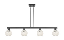 Innovations Lighting 716-4I-BK-G1216-6WM - White Mouchette - 4 Light - 49 inch - Matte Black - Stem hung - Island Light
