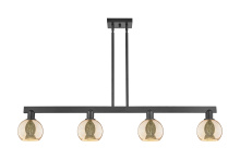 Innovations Lighting 716-4I-BK-G128-6 - Athens - 4 Light - 49 inch - Matte Black - Stem hung - Island Light