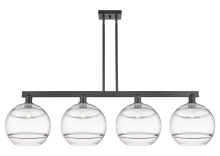 Innovations Lighting 716-4I-BK-G556-12CL - Rochester - 4 Light - 55 inch - Matte Black - Stem hung - Island Light