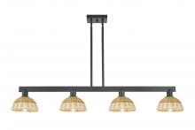 Innovations Lighting 716-4I-BK-NBD2-75-NAT - Natural Ballston Dome - 4 Light - 48 inch - Matte Black - Stem hung - Island Light