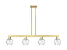 Innovations Lighting 716-4I-SG-G1213-6CL - Athens Deco Swirl - 4 Light - 48 inch - Satin Gold - Stem hung - Island Light