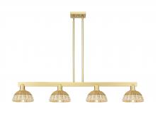 Innovations Lighting 716-4I-SG-NBD2-75-NAT - Natural Ballston Dome - 4 Light - 48 inch - Satin Gold - Stem hung - Island Light