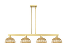 Innovations Lighting 716-4I-SG-NBD2-9-NAT - Bristol Natural II - 4 Light - 52 inch - Satin Gold - Stem hung - Island Light