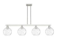 Innovations Lighting 716-4I-SN-G1215-8 - Athens Water Glass - 4 Light - 51 inch - Brushed Satin Nickel - Stem hung - Island Light
