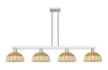 Innovations Lighting 716-4I-SN-NBD2-9-NAT - Bristol Natural II - 4 Light - 52 inch - Brushed Satin Nickel - Stem hung - Island Light