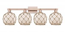 Innovations Lighting 716-4W-AC-G121-8RB - Farmhouse Rope - 4 Light - 35 inch - Antique Copper - Bath Vanity Light