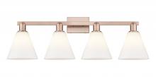 Innovations Lighting 716-4W-AC-GBC-81 - Berkshire Glass - 4 Light - 35 inch - Antique Copper - Bath Vanity Light