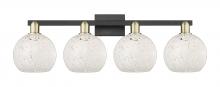 Innovations Lighting 716-4W-BAB-G1216-8WM - White Mouchette - 4 Light - 35 inch - Black Antique Brass - Bath Vanity Light