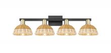Innovations Lighting 716-4W-BAB-NBD2-75-NAT - Natural Ballston Dome - 4 Light - 36 inch - Black Antique Brass - Bath Vanity Light
