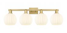 Innovations Lighting 716-4W-BB-G1217-8WV - White Venetian - 4 Light - 35 inch - Brushed Brass - Bath Vanity Light
