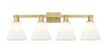 Innovations Lighting 716-4W-BB-GBC-81 - Berkshire Glass - 4 Light - 35 inch - Brushed Brass - Bath Vanity Light