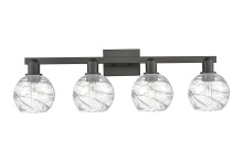 Innovations Lighting 716-4W-BK-G1213-6CL - Athens Deco Swirl - 4 Light - 36 inch - Matte Black - Bath Vanity Light