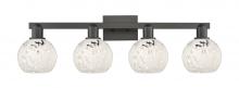 Innovations Lighting 716-4W-BK-G1216-6WM - White Mouchette - 4 Light - 33 inch - Matte Black - Bath Vanity Light