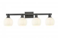Innovations Lighting 716-4W-BK-G1217-6WV - White Venetian - 4 Light - 33 inch - Matte Black - Bath Vanity Light