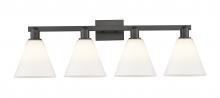 Innovations Lighting 716-4W-BK-GBC-81 - Berkshire Glass - 4 Light - 35 inch - Matte Black - Bath Vanity Light