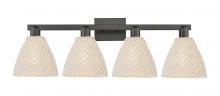 Innovations Lighting 716-4W-BK-NBD-75-NAT - Bristol Natural - 4 Light - 36 inch - Matte Black - Bath Vanity Light