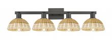 Innovations Lighting 716-4W-BK-NBD2-75-NAT - Natural Ballston Dome - 4 Light - 36 inch - Matte Black - Bath Vanity Light