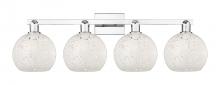 Innovations Lighting 716-4W-PC-G1216-8WM - White Mouchette - 4 Light - 35 inch - Polished Chrome - Bath Vanity Light