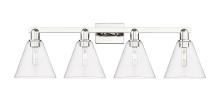Innovations Lighting 716-4W-PN-GBC-82 - Berkshire Glass - 4 Light - 35 inch - Polished Nickel - Bath Vanity Light