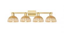 Innovations Lighting 716-4W-SG-NBD2-75-NAT - Natural Ballston Dome - 4 Light - 36 inch - Satin Gold - Bath Vanity Light