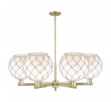 Innovations Lighting 716-6CR-AB-G121-10RW - Farmhouse Rope - 6 Light - 40 inch - Antique Brass - Stem hung - Chandelier