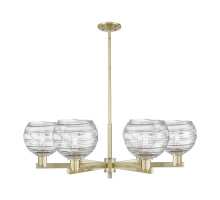 Innovations Lighting 716-6CR-AB-G1213-8CL - Athens Deco Swirl - 6 Light - 38 inch - Antique Brass - Stem hung - Chandelier