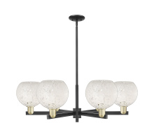 Innovations Lighting 716-6CR-BAB-G1216-8WM - White Mouchette - 6 Light - 38 inch - Black Antique Brass - Stem hung - Chandelier