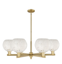 Innovations Lighting 716-6CR-BB-G1216-8WM - White Mouchette - 6 Light - 38 inch - Brushed Brass - Stem hung - Chandelier