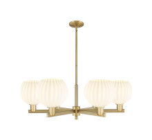 Innovations Lighting 716-6CR-BB-G1217-8WV - White Venetian - 6 Light - 38 inch - Brushed Brass - Stem hung - Chandelier