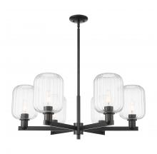 Innovations Lighting 716-6CR-BK-G460-7CL - Preston Cylinder - 6 Light - 24 inch - Matte Black - Chandelier