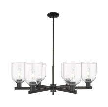 Innovations Lighting 716-6CR-BK-G558-6CL - Bella - 6 Light - 35 inch - Matte Black - Stem hung - Chandelier