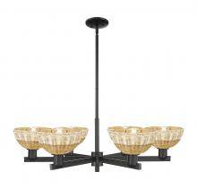 Innovations Lighting 716-6CR-BK-NBD2-75-NAT - Natural Ballston Dome - 6 Light - 24 inch - Matte Black - Chandelier