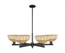 Innovations Lighting 716-6CR-BK-NBD2-9-NAT - Bristol Natural II - 6 Light - 39 inch - Matte Black - Stem hung - Chandelier