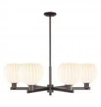 Innovations Lighting 716-6CR-OB-G1217-8WV - White Venetian - 6 Light - 38 inch - Oil Rubbed Bronze - Stem hung - Chandelier
