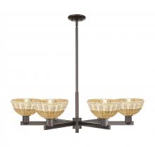 Innovations Lighting 716-6CR-OB-NBD2-75-NAT - Natural Ballston Dome - 6 Light - 24 inch - Oil Rubbed Bronze - Chandelier