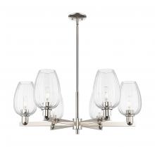 Innovations Lighting 716-6CR-PN-G457-6CL - Preston Flute - 6 Light - 24 inch - Polished Nickel - Chandelier