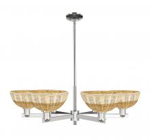 Innovations Lighting 716-6CR-PN-NBD2-9-NAT - Bristol Natural II - 6 Light - 39 inch - Polished Nickel - Stem hung - Chandelier