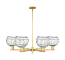 Innovations Lighting 716-6CR-SG-G1213-8CL - Athens Deco Swirl - 6 Light - 38 inch - Satin Gold - Stem hung - Chandelier