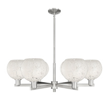 Innovations Lighting 716-6CR-SN-G1216-8WM - White Mouchette - 6 Light - 38 inch - Satin Nickel - Stem hung - Chandelier