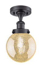 Innovations Lighting 916-1C-BK-G208-6 - Beacon - 1 Light - 6 inch - Matte Black - Semi-Flush Mount