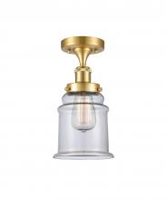 Innovations Lighting 916-1C-SG-G182 - Canton - 1 Light - 6 inch - Satin Gold - Semi-Flush Mount