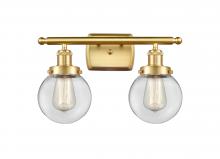 Innovations Lighting 916-2W-SG-G202-6 - Beacon - 2 Light - 16 inch - Satin Gold - Bath Vanity Light