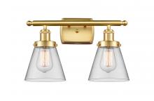 Innovations Lighting 916-2W-SG-G62 - Cone - 2 Light - 16 inch - Satin Gold - Bath Vanity Light