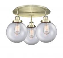 Innovations Lighting 916-3C-AB-G202-8 - Whitney - 3 Light - 20 inch - Antique Brass - Semi-Flush Mount