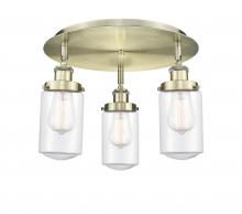 Innovations Lighting 916-3C-AB-G312 - Dover - 3 Light - 16 inch - Antique Brass - Semi-Flush Mount
