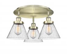 Innovations Lighting 916-3C-AB-G44 - Cone - 3 Light - 20 inch - Antique Brass - Semi-Flush Mount