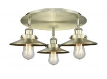 Innovations Lighting 916-3C-AB-M4-AB - Edison - 3 Light - 20 inch - Antique Brass - Semi-Flush Mount