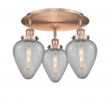 Innovations Lighting 916-3C-AC-G165 - Geneseo - 3 Light - 18 inch - Antique Copper - Semi-Flush Mount