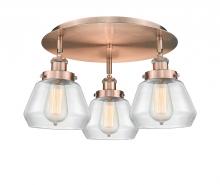Innovations Lighting 916-3C-AC-G172 - Fulton - 3 Light - 19 inch - Antique Copper - Semi-Flush Mount